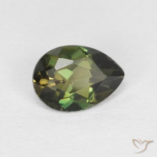 0.40캐럿 천연 Medium Light Green 코너루파인, 배 모양, VVS