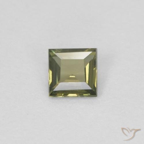 0.20ct 자연스러운 따뜻한 포레스트 그린 코너루파인, 정사각형, VVS