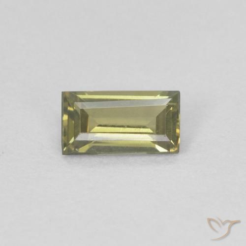 0.27ct 자연스러운 딥 어스 그린 코너루파인, 바게트, VVS