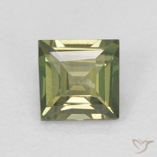 0.18ct 자연스러운 따뜻한 포레스트 그린 코너루파인, 정사각형, VVS
