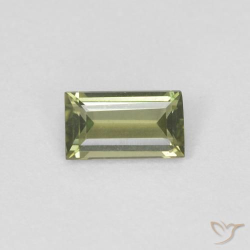 0.25ct 자연스러운 Medium Dark-Green 코너루파인, 바게트, VVS