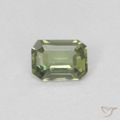 0.18ct 자연스러운 따뜻한 포레스트 그린 코너루파인, 에메랄드 컷, VVS-VS