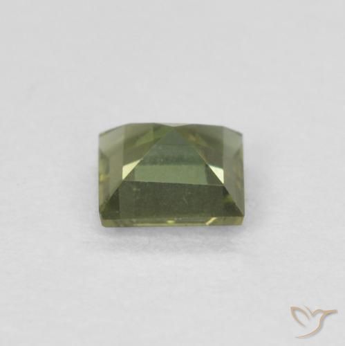 0.26캐럿 천연 Medium Dark-Green 코너루파인, 정사각형, VVS-VS