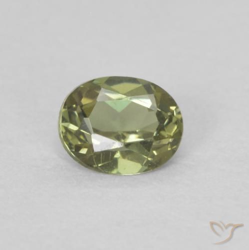 0.25ct 자연스러운 따뜻한 포레스트 그린 코너루파인, 타원형, VVS-VS