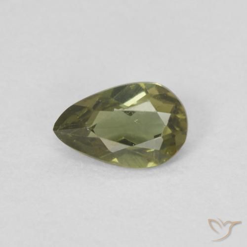 0.24ct 자연스러운 딥그린 코너루파인, 배 모양, VVS-VS