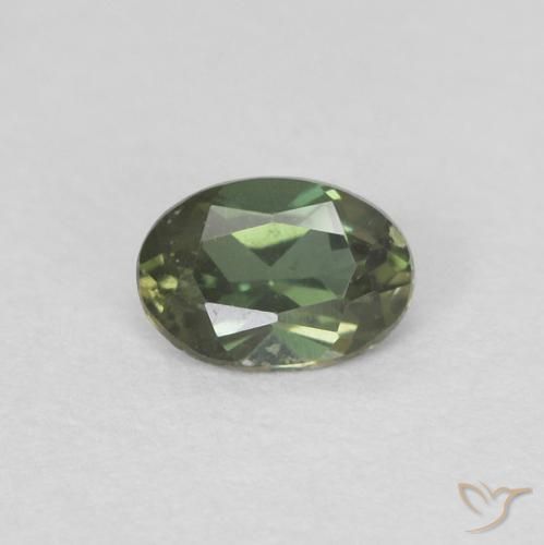 0.17ct 자연스러운 골든 그린 코너루파인, 타원형, VVS