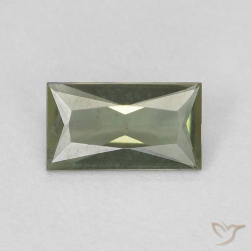 0.22ct 자연스러운 미디엄 그린 코너루파인, 바게트, VVS