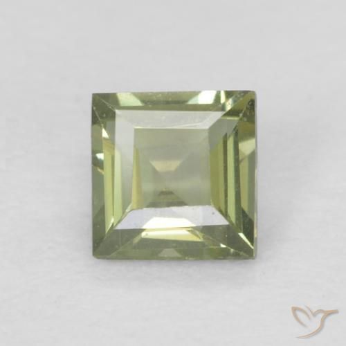 0.15ct 자연스러운 따뜻한 포레스트 그린 코너루파인, 정사각형, VVS