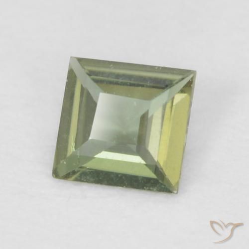 0.13캐럿 천연 Medium Dark-Green 코너루파인, 정사각형, VVS