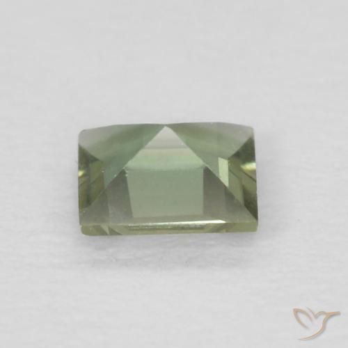 0.13캐럿 천연 Medium Dark-Green 코너루파인, 정사각형, VVS