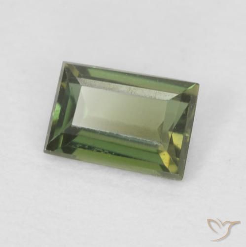0.25캐럿 천연 Medium Light Green 코너루파인, 바게트, VVS