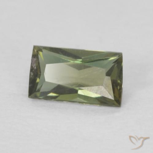 0.25캐럿 천연 Medium Dark-Green 코너루파인, 바게트, VVS