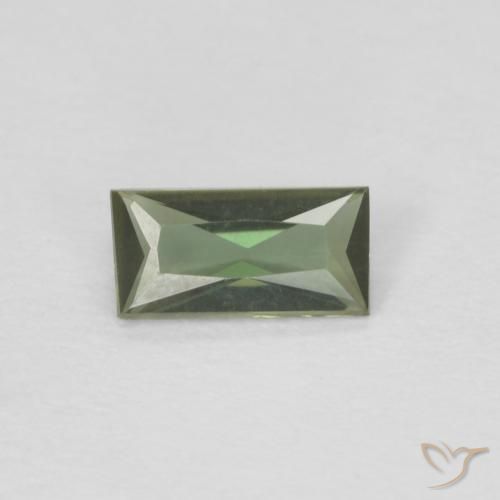 0.25ct 자연스러운 갈색을 띤 녹색 코너루파인, 바게트, VVS