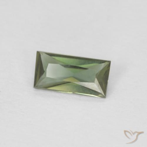 0.25캐럿 천연 갈색을 띤 녹색 코너루파인, 바게트, VVS