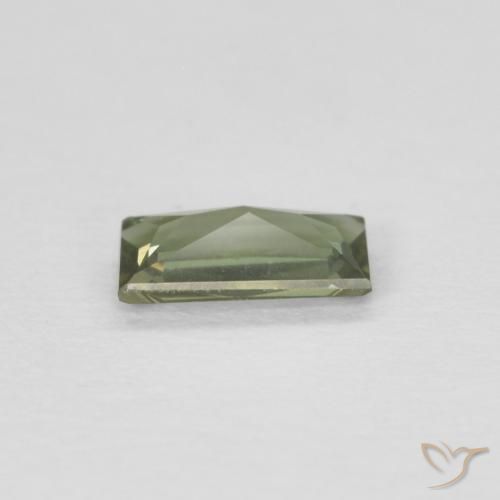 0.25캐럿 천연 갈색을 띤 녹색 코너루파인, 바게트, VVS