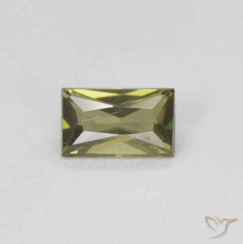 0.32ct 자연스러운 갈색을 띤 녹색 코너루파인, 바게트, VVS