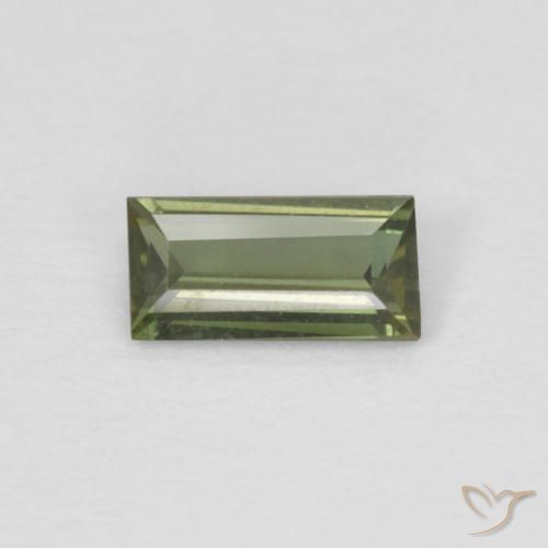 0.25ct 자연스러운 미디엄 그린 코너루파인, 바게트, VVS