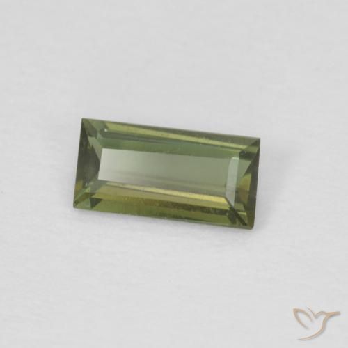 0.25캐럿 천연 미디엄 그린 코너루파인, 바게트, VVS