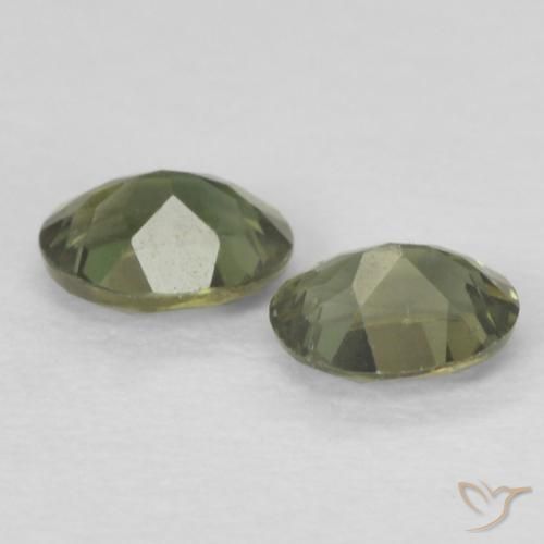 0.37캐럿 천연 Medium Dark-Green 코너루파인 보석, 타원형, VS