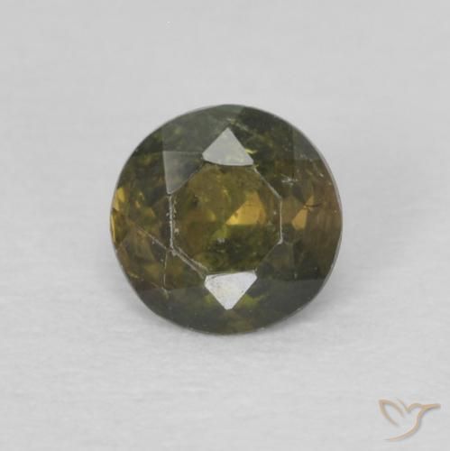 0.21ct 자연스러운 흙빛 녹색 코너루파인, 둥근, VS