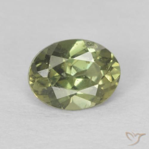 0.25ct 자연스러운 연한 초록색 코너루파인, 타원형, VS