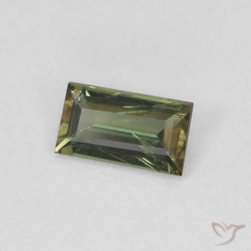 0.40캐럿 천연 Medium Light Green 코너루파인, 바게트, VS