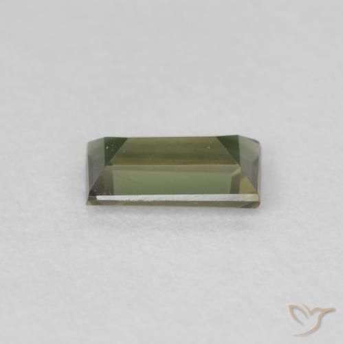 0.40캐럿 천연 Medium Light Green 코너루파인, 바게트, VS