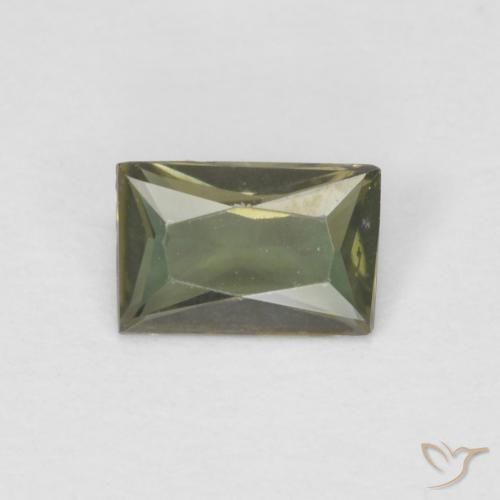 0.31ct 자연스러운 갈색을 띤 녹색 코너루파인, 바게트, VS