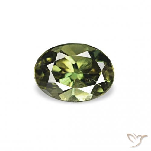 0.20ct 따뜻한 포레스트 그린 코너루파인, 타원형, VS