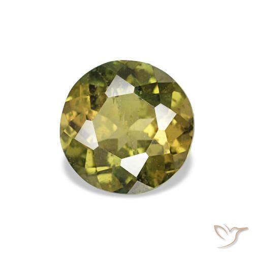 0.40캐럿 천연 갈색빛 그린 코르네루핀, 라운드 컷, 4.70 mm, VS-SI