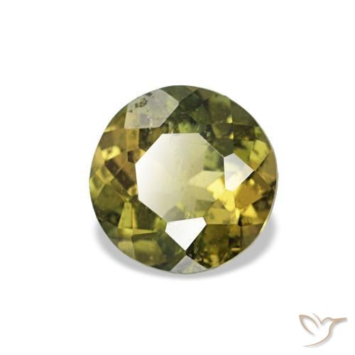 0.40캐럿 천연 갈색빛 그린 코르네루핀, 라운드 컷, 4.70 mm, VS-SI