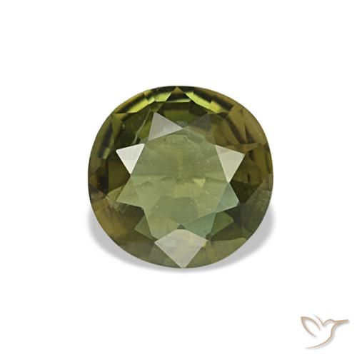 0.35캐럿 천연 Medium Dark-Green 코르네루핀, 라운드 컷, 4.79 mm, VS
