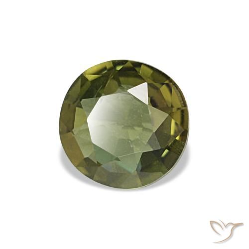 0.35캐럿 천연 Medium Dark-Green 코르네루핀, 라운드 컷, 4.79 mm, VS