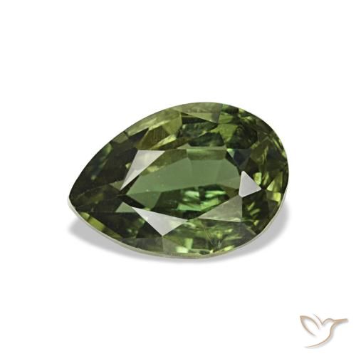 0.77캐럿 천연 Medium Dark-Green 코르네루핀, 배 모양, 6.6×4.6 mm, VS