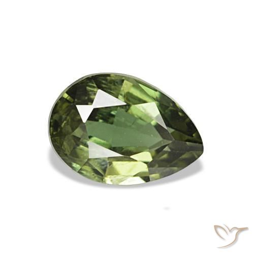 0.77캐럿 천연 Medium Dark-Green 코르네루핀, 배 모양, 6.6×4.6 mm, VS