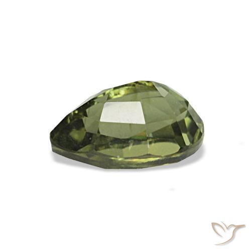 0.77캐럿 천연 Medium Dark-Green 코르네루핀, 배 모양, 6.6×4.6 mm, VS