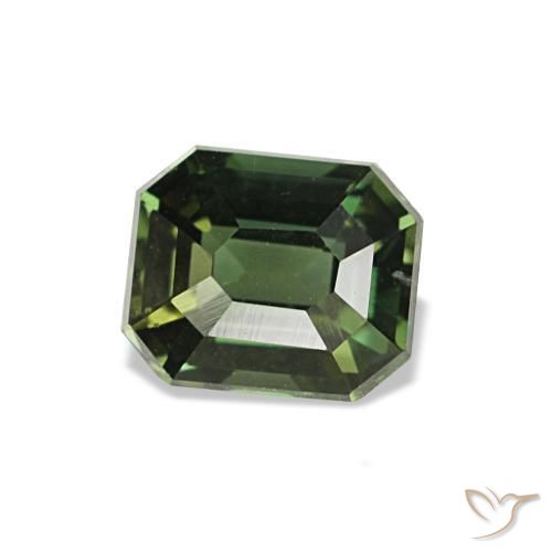 0.47캐럿 천연 흙빛 녹색 코르네루핀, 에메랄드 컷, 4.7×4 mm, VS