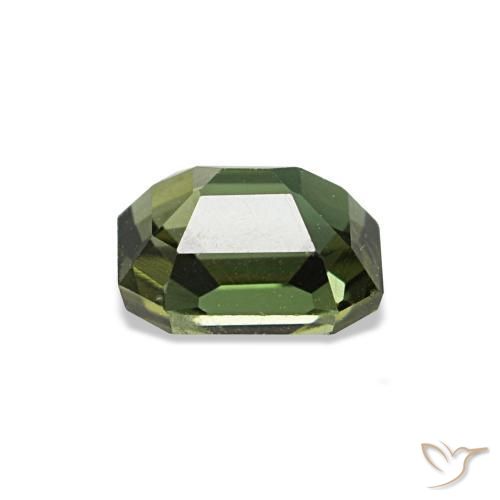 0.47캐럿 천연 흙빛 녹색 코르네루핀, 에메랄드 컷, 4.7×4 mm, VS