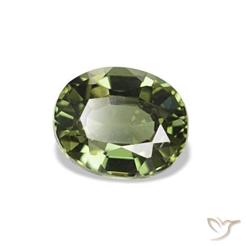 0.61캐럿 천연 딥 그린 코르네루핀, 타원형 컷, 5.5×4.5 mm, VVS