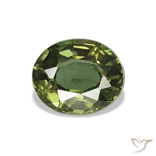 0.87캐럿 천연 딥 그린 코르네루핀, 타원형 컷, 6.3×5.2 mm, VVS