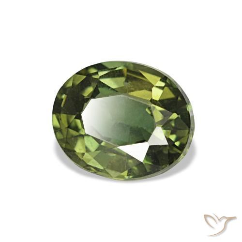 0.87캐럿 천연 딥 그린 코르네루핀, 타원형 컷, 6.3×5.2 mm, VVS