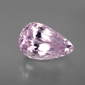5.93캐럿 천연 핑크 쿤자이트, 배 모양, 13.7×8.9 mm, VS