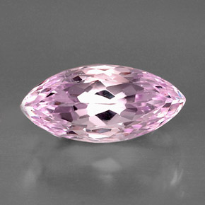 13.87캐럿 천연 핑크 쿤자이트, 마퀴즈, 21.4×10.1 mm, VVS