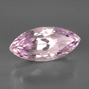 13.87캐럿 천연 핑크 쿤자이트, 마퀴즈, 21.4×10.1 mm, VVS