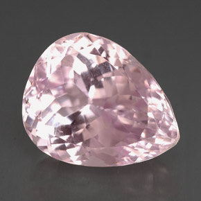 13.06캐럿 천연 핑크 쿤자이트, 배 모양, 15.8×12.7 mm, VS