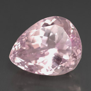 13.06캐럿 천연 핑크 쿤자이트, 배 모양, 15.8×12.7 mm, VS