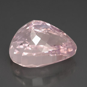 13.06캐럿 천연 핑크 쿤자이트, 배 모양, 15.8×12.7 mm, VS