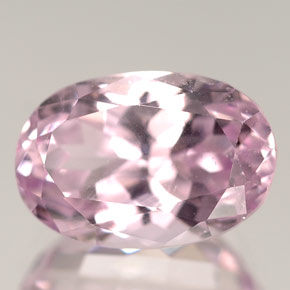 7.49캐럿 천연 핑크 쿤자이트, 타원형 컷, 13.6×9.1 mm, VVS-VS