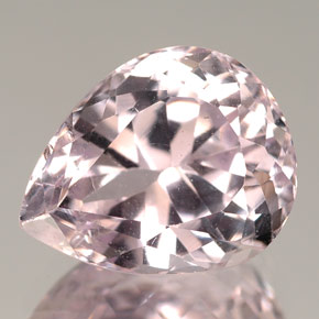 6.72캐럿 천연 핑크 쿤자이트, 배 모양, 13.2×10.6 mm, VS-SI