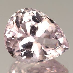 6.72캐럿 천연 핑크 쿤자이트, 배 모양, 13.2×10.6 mm, VS-SI